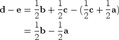 d -  e = 1b +  1c - (1c +  1a)          2     2     2     2          1-    1-       =  2b -  2a 
